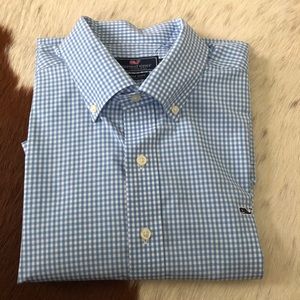 Blue Gingham Button Down Shirt